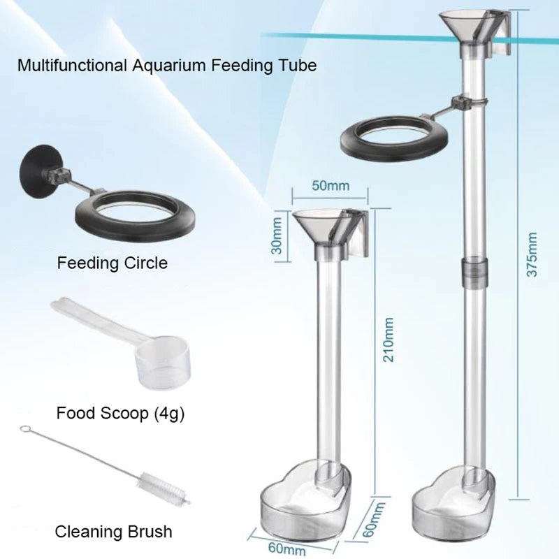 Acrylic Aquarium Feeder Tube Set Dish Transparent Fish Tank Shrimp Snail Food Feeder Bowl eprolo