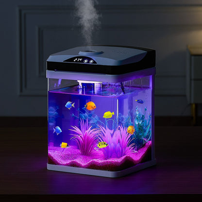 2 Gallon Fish Tank Aquarium LED Smart Square Clear Glass 7 Color Self Cleaning eprolo