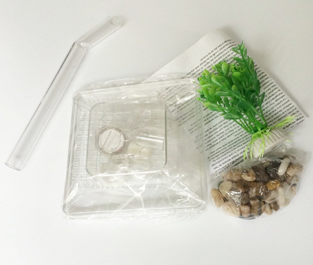 Self-Cleaning Fish Tank – 1L Complete Aquarium Setup with LED Light, Stones & Plants eprolo