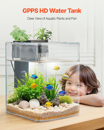 2 Gallon Fish Tank Aquarium Smart Arch Clear GPPS 3 Color Self Cleaning eprolo
