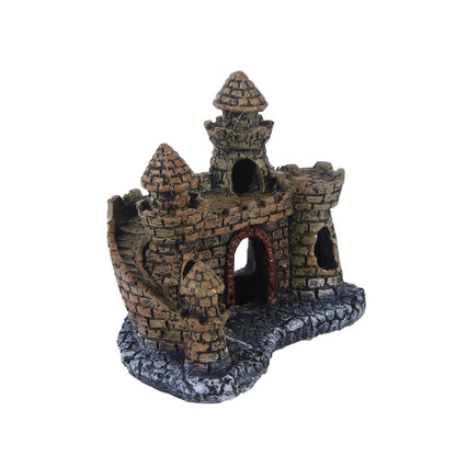 Castle water grass landscaping fish tank resin ornaments eprolo