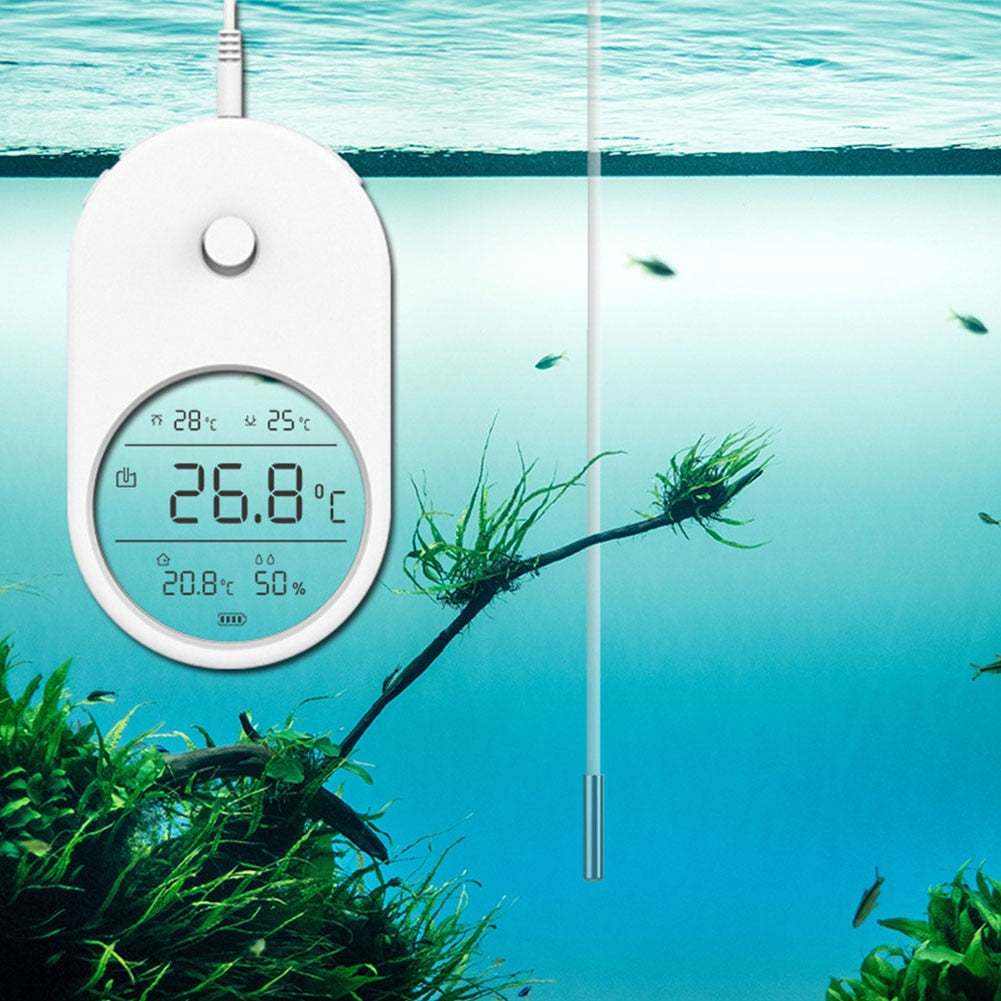 3 In 1 Electronic Aquarium Water Thermometer Hygrometer LCD Digital Water Temperature Measuring Tool With Probe for Fish Tank eprolo