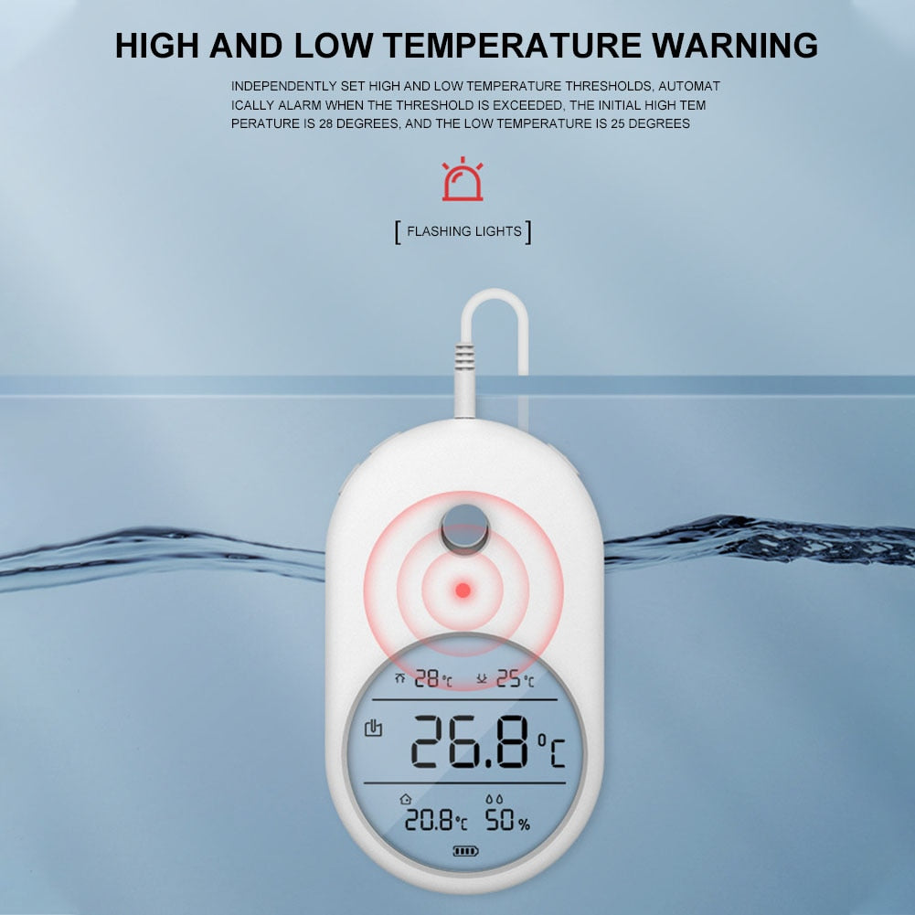 3 In 1 Electronic Aquarium Water Thermometer Hygrometer LCD Digital Water Temperature Measuring Tool With Probe for Fish Tank eprolo