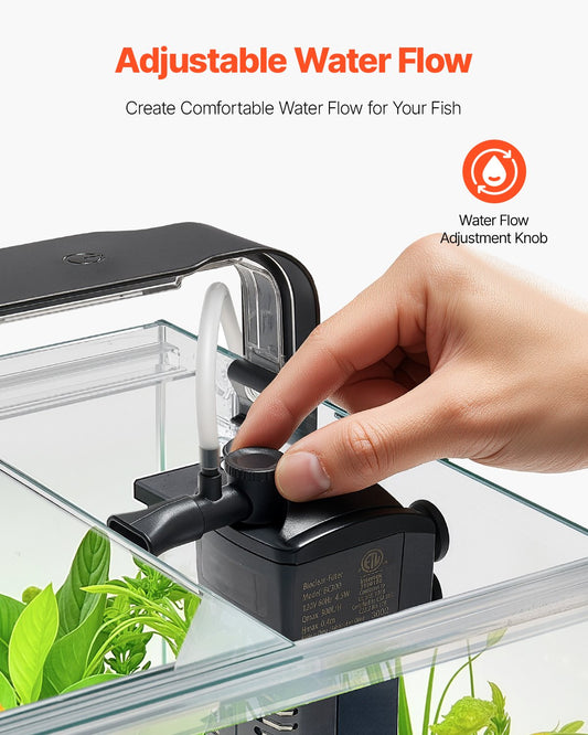 Fish Tank Aquarium, 5 Gallon Square Ultra-Clear Glass Starter Smart Tank Adjustable 3 Color Lighting, Self Cleaning System Fishbowl For Freshwater & Saltwater Fish Home, Office, Or Pet Use eprolo